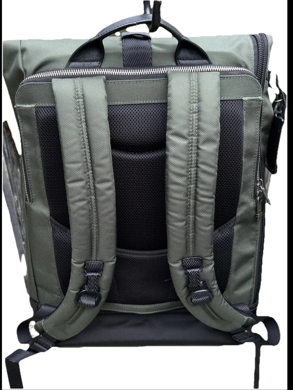 Tumi Alpha Bravo Luke Roll-Top Backpack Olive Green Ballistic Nylon Carry On Bag